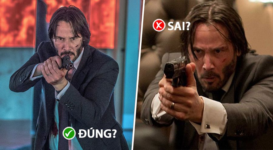 Tranh cãi về cách cầm súng nghiêng của John Wick trên phim